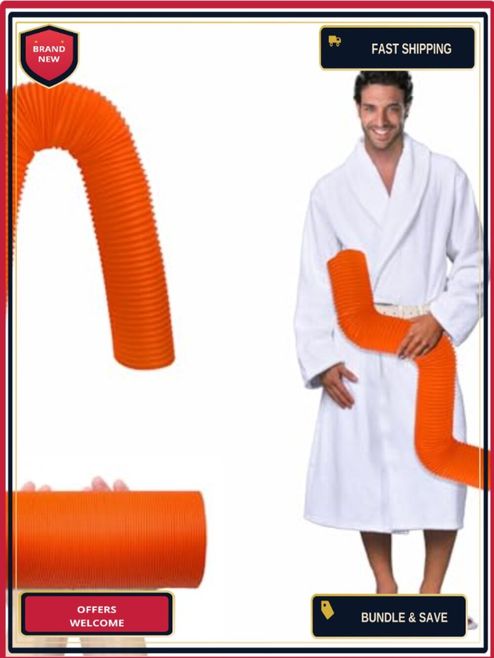 Orange Neon Character Prop Hose 40" Cosplay Costume Accessory